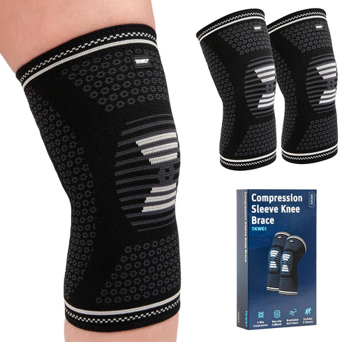 TKWC Knee Brace Compression Sleeve for Men Women, Extra Large Knee Support for Running, Weightlifting, Arthritis Relief