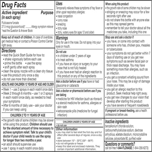 Flonase Sensimist Allergy Relief Nasal Spray for Non-Drowsy, 24-Hour Multi-Symptom Relief – 120 Sprays