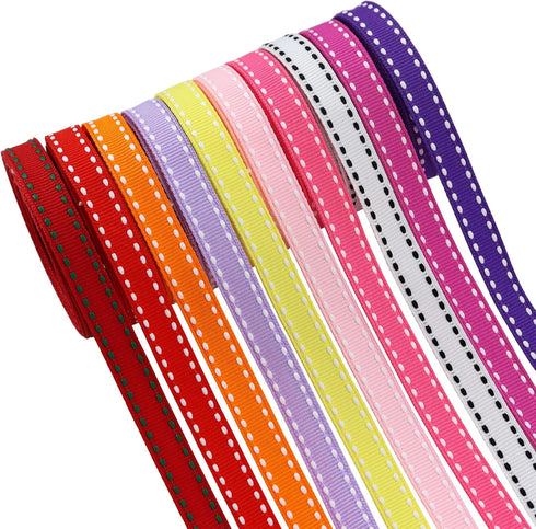 3/8" White Grosgrain Ribbons, 40yd (20x2yd), Perfect for Gift Wrapping, Crafts, Party, Wedding, DIY Bow Accessories