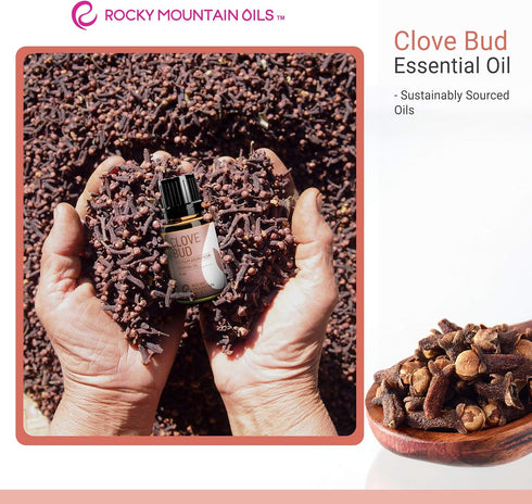 Rocky Mountain Clove Bud Essential Oil - 15ml Aromatherapy Diffuser Oils, Topical Massage Oil for Home
