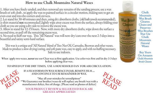 Chalk Mountain Brushes - 8 oz Aromatherapy Sweet Orange Clear Furniture Finishing Wax, Beautifies & Protects Wood