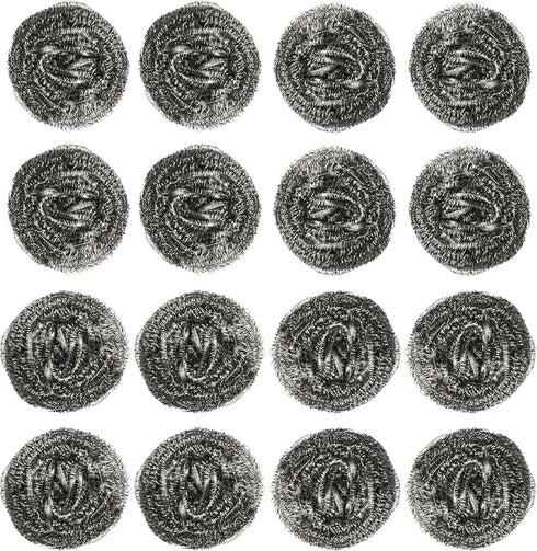 Stainless Steel Kitchen Cleaning Sponges, Scouring Pad Steel Wool Scrubbers, Pack of 16