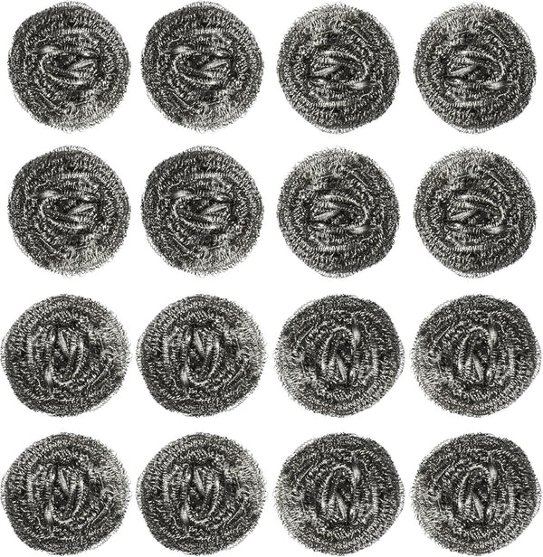 Stainless Steel Kitchen Cleaning Sponges, Scouring Pad Steel Wool Scrubbers, Pack of 16