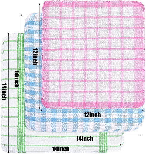 Patelai 12 Pieces Kitchen Dish Cloths for Washing, Absorbent Dish Rags, Drying Towels for Scrubbing Glass
