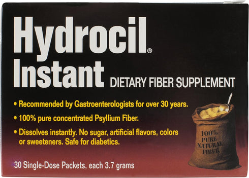 Dietary Fiber Supplement, Psyllium Husk Powder, 30 Single-Dose Packets