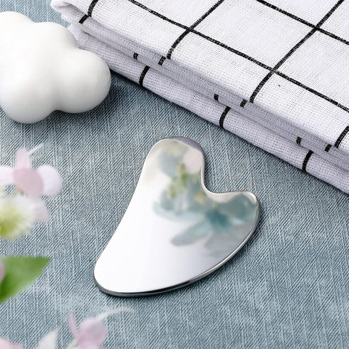 Nuanchu Stainless Steel Gua Sha Facial Tools, Lymphatic Drainage Massager for Face and Body