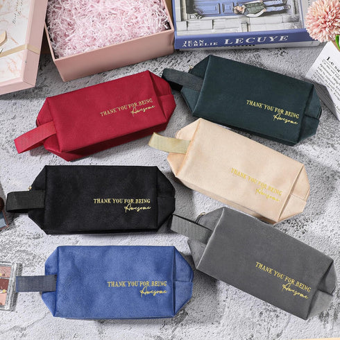 Buryeah Inspirational Velvet Makeup Bag Organizer - Teacher Nurse Appreciation Gift, Thank You Gift for Employee