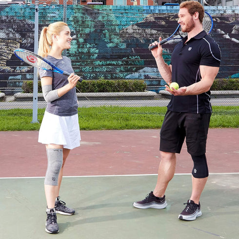 Vital Salveo Knee Compression Sleeve, X-Large, Light Grey for Pain Relief in Sports