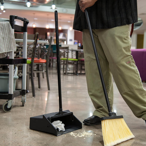 Carlisle FoodService Products Duo-Pan Upright Dust Pan, 30 Inches, Black for Floor Cleaning