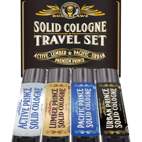 Solid Colognes Travel Variety Gift Set Sampler, Includes 1 Stick of Each of 4 Famous Scents