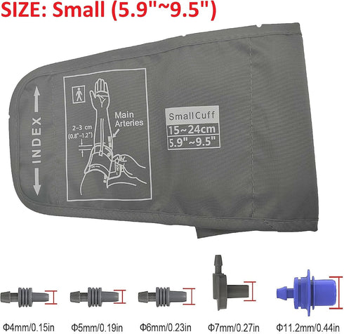 Pediatric Blood Pressure Cuff for Kids & Women - Small Child BP Cuff (5.9-9.5 Inch Arm), 5 Connectors