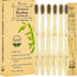 Lingito 6-Pack Natural Charcoal Bamboo Toothbrushes, BPA Free Soft Bristles, Eco Friendly & Vegan