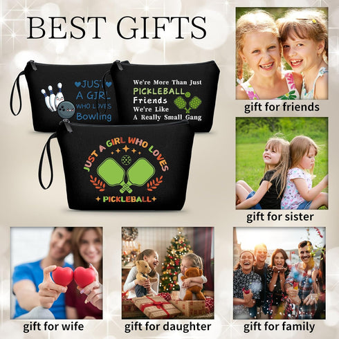 Pickleball Gifts for Teen Girls, Pickleball Accessories for Women, Cosmetic Travel Make Up Bag for Pickleball Lovers