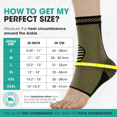 Modvel Foot & Ankle Brace Socks for Sprained Ankle Compression Sleeve, Support for Women & Men