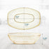 Posh Setting Disposable Oval Serving Bowls, Gold Glitter Plastic Serving Bowls, 4 Pack, 72 Ounce Heavy Duty Party Bowl