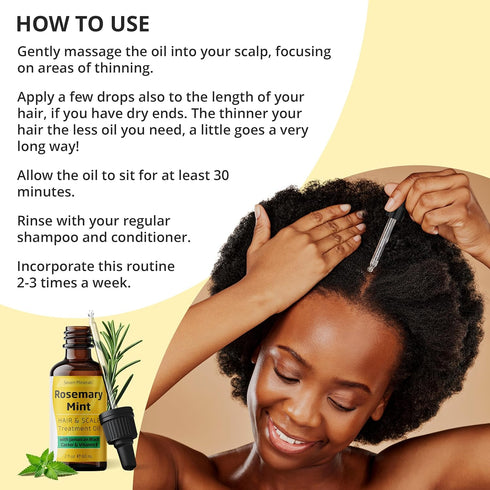 Seven Minerals NEW Rosemary Oil for Hair Growth | Infused with Jamaican Black Castor Oil, Vitamin E, Mint & Natural