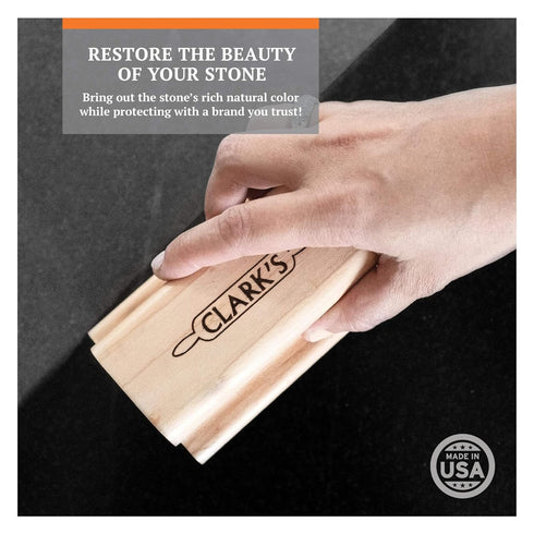 CLARK’S Stone and Concrete Wax, Soapstone Wax with Orange and Lemon Extracts, Preserves and Protects Surfaces