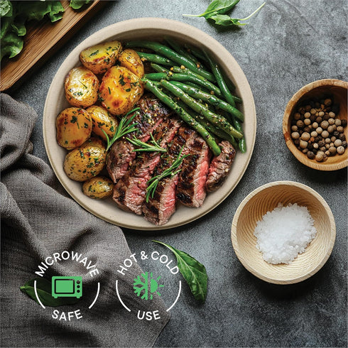 10 Inch Paper Plates, 125-Pack, 100% Compostable Heavy Duty Disposable, Eco-Friendly, Biodegradable Bagasse