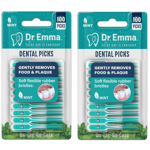 Dental Picks Mint Brush Picks, 100Ct/Pack, 2 Packs (200Ct Total)