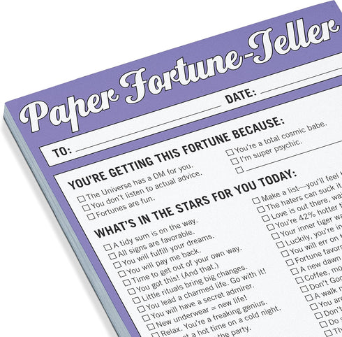 Knock Knock Paper Fortune Teller Nifty Note Pad, Oracle Gift Paper Fortune Teller Pad, 4 x 5.25 inches