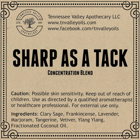 Sharp As A Tack Essential Oil Roll-On Blend - Pre-Diluted 10ml for Focus and Clarity