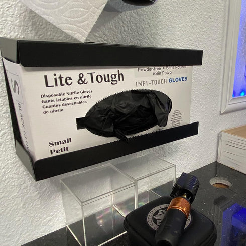 Infi-Touch (100 Lite & Tough Black Nitrile Glove, Lite Duty, Powder Free Gloves)