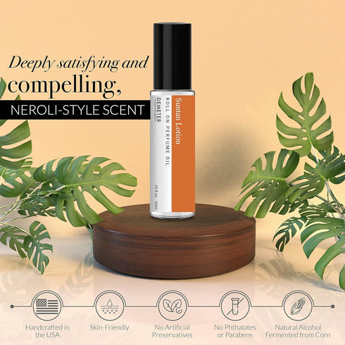 DEMETER Suntan Lotion Perfume Oil Roll On, 0.33 Oz, Long-Lasting