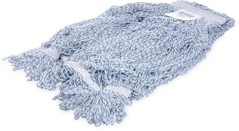 SPARTA Flo-Pac Mop Head, Loop-Ended, Large, Narrow Band with 1/2" Blue Band for Organized Cleaning