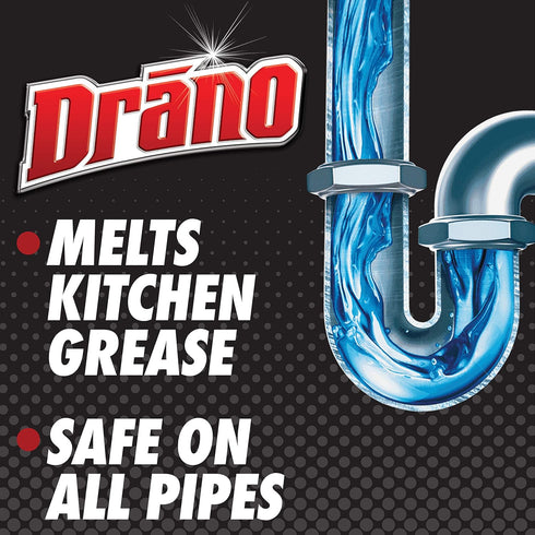 Drano Kitchen Granules Drain Clog Remover - Unclogs Grease or Cooking Oil Blockage, 17.6 oz