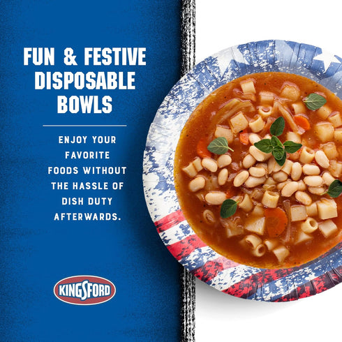Kingsford Heavy Duty Soak Proof Paper Bowls, 16 oz, 40 Count for Barbecues, Picnics, Microwave Safe Disposable