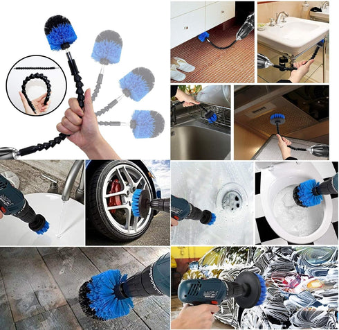 Drill Brush Power Scrubber Cleaning Set - 15 Piece Cleaner Scrubbing Brushes Attachments for Home Kitchen