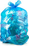 Recycling Trash Bags, 55 Gallon, 50 Count w/Ties, Large Blue Plastic Garbage Bags