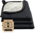 Terry Wash Cloths for Face and Body, Dual-Sided Cleansing and Exfoliating Washcloths, Black, 3 Count