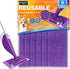 Reusable Mop Pads for Swiffer WetJet Mop, MyKEEPOW Microfiber Wet Jet Refills, 6 Pack, Purple (Mop Not Included)