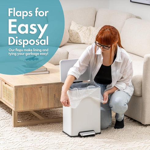 Trash Bags, Small Garbage Bags, 4 Gallon Clear Trash Can Liners for Bathroom, Bedroom, Office & Kitchen
