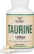 Taurine Supplement 1000 mg - 180 Capsules - Vegan Safe, Gluten Free, Non-GMO by Double Wood