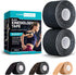 Care Science Waterproof Kinesiology Tape - 40 ct Precut Strips (2 Rolls), Black, Elastic Sports Tape