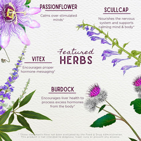 WishGarden Herbs PMS Emotional Support for Women, Herbal Supplement with Vitex Berry & Blue Vervain, 4oz