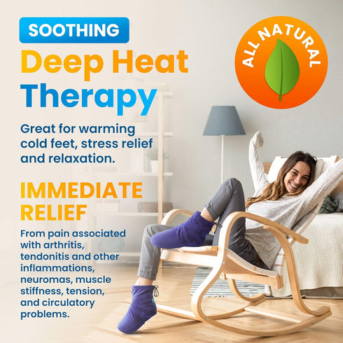 Microwaveable Booties and Feet Warmers - Deep-penetrating heat for relieving foot stiffness, sore muscles and joints