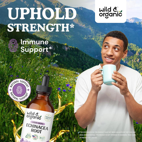 Echinacea Drops - Immune Support Supplement w/Organic Echinacea Root - Alcohol-Free Echinacea Liquid for Immune Defense - Echinacea Herbal Supplements for Immune Support - Echinacea Tincture 4 oz