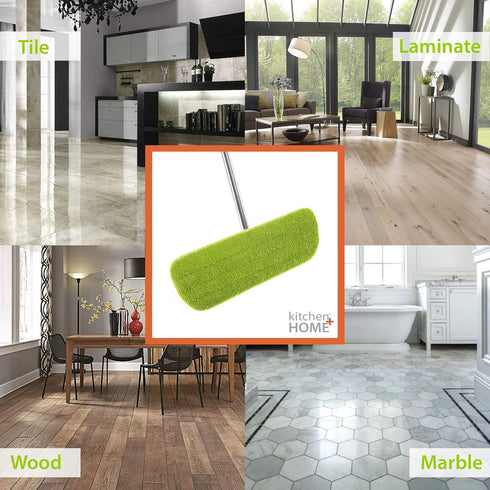 Kitchen + Home Microfiber Mop Pads - 16" Microfiber Wet and Dry Mop Head Refill 3 Pack - Washable Reusable - for Wet, Dry, Scrubbing and Dusting