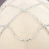 YERTTER Wedding Silver Rhinestone Mesh Chain Head Cap, Layered Tennis Chain Jewelry for Women