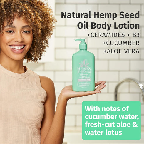 Hempz Body Lotion, Cucumber & Aloe Herbal Limited Edition, 17 Fl Oz, Skin Care Products