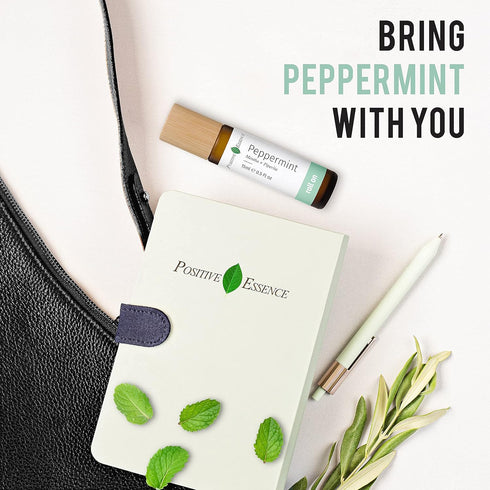 Peppermint Essential Oil Roll On, 10 mL Relaxing Roller with Pure Peppermint Oil, Travel Safe, No Diffuser Needed