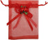 50pcs Sheer Organza Favor Bags - 3.8x4.8'' Gift Bags for Wedding Samples Display, Drawstring (Hot Red)