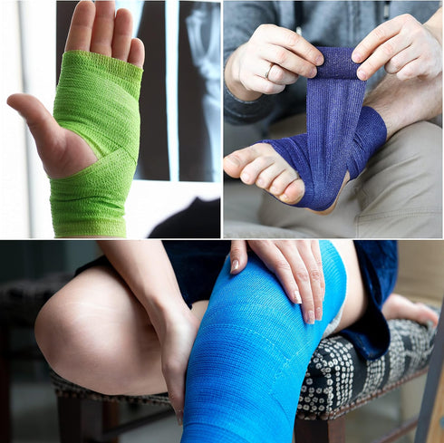 Mr. Pen Self Adhesive Bandage Wrap, 6 Pack, Colorful 2" x 5 Yards, Cohesive Medical Wrap, Elastic Bandage Tape