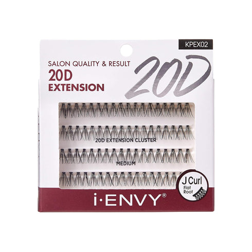 i-ENVY 20D Extension Cluster Individual Lashes, Medium, 3 PACK