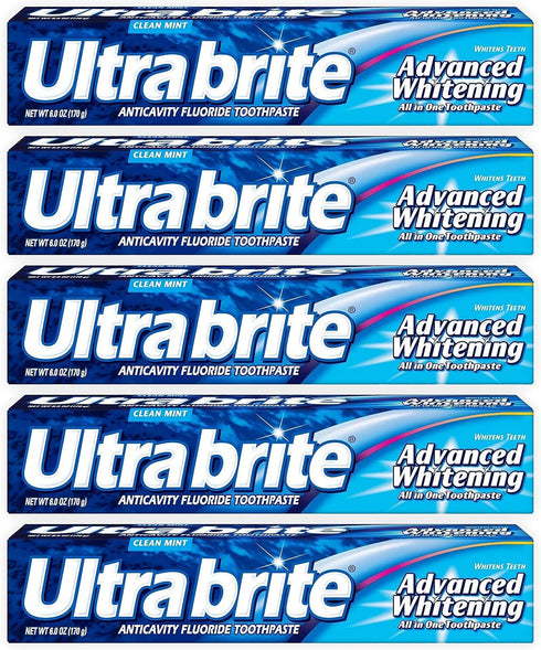 UltraBrite Ultra brite Advanced Whitening Toothpaste Clean Mint 6 oz (Pack of 5)