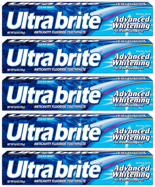 UltraBrite Ultra brite Advanced Whitening Toothpaste Clean Mint 6 oz (Pack of 5)