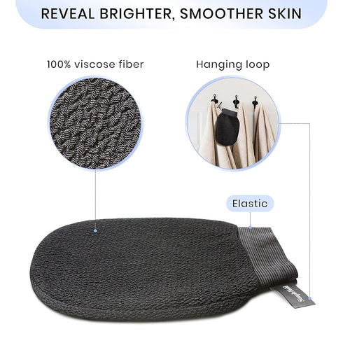 Korean Exfoliating Mitt for Dead Skin Removal, 100% Viscose Deep Exfoliating Gloves for Body Scrub (1 Piece)